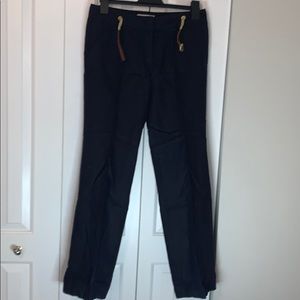 Michael Kors Blue Linen Trousers with Belt